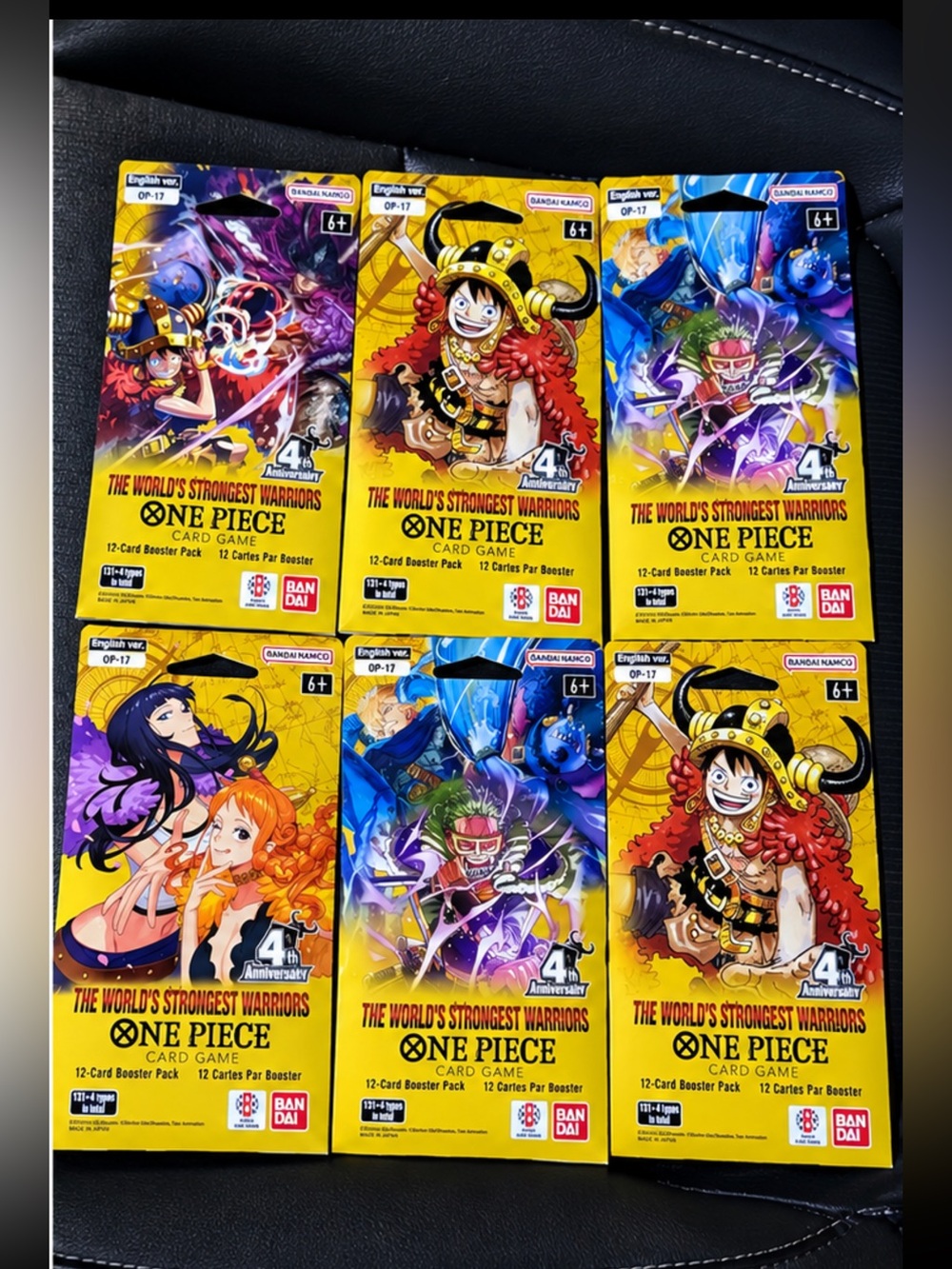One Piece OP-17 World’s Strongest Warriors 4th Anniversary Booster Pack Lot x6